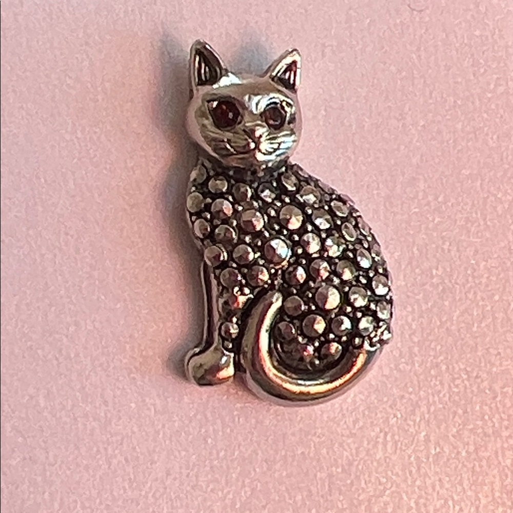 Silver Cat Brooch